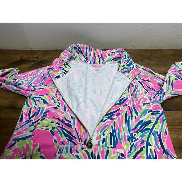 Lilly Pulitzer Skipper Popover Palm Reader Half Zip Small Sweatshirt Medium - Picture 8 of 11
